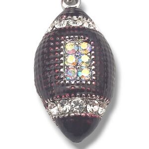 Football Pendant Rhinestone Detail Game Day Bling